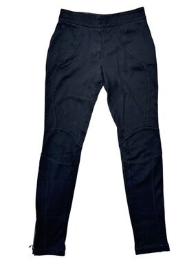 Louis Vuitton Womens Black Skinny Pants Hook And Eye Zip Ankle Size S